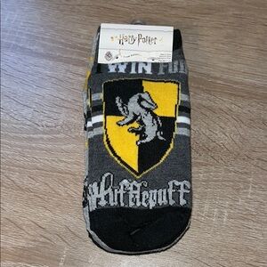 Harry Potter Hufflepuff Casual Gray and Yellow Socks